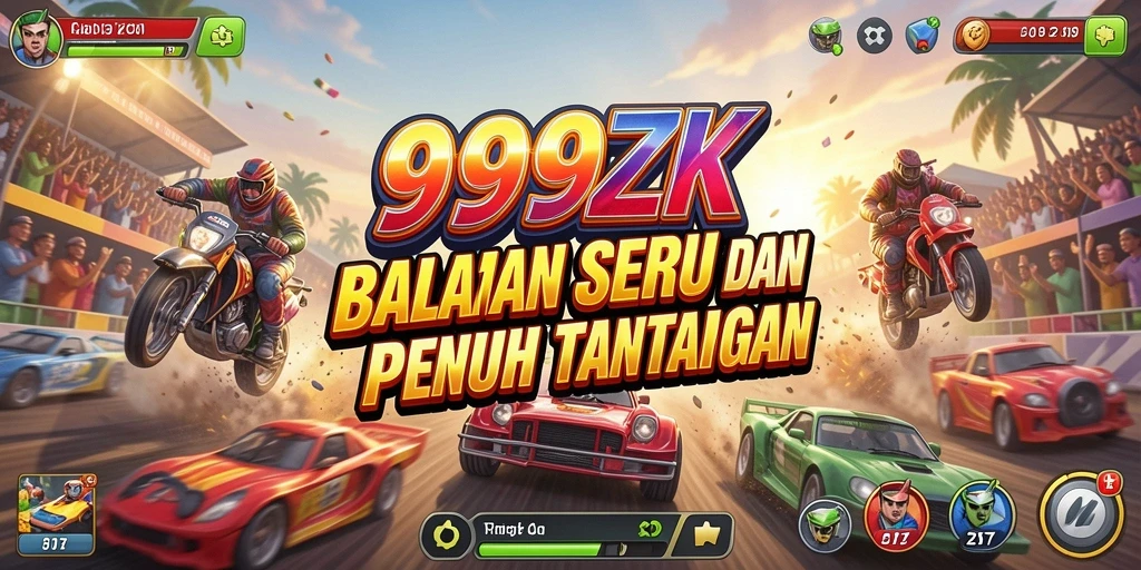 Screenshot menarik dari gameplay balapan seru di 999ZK.