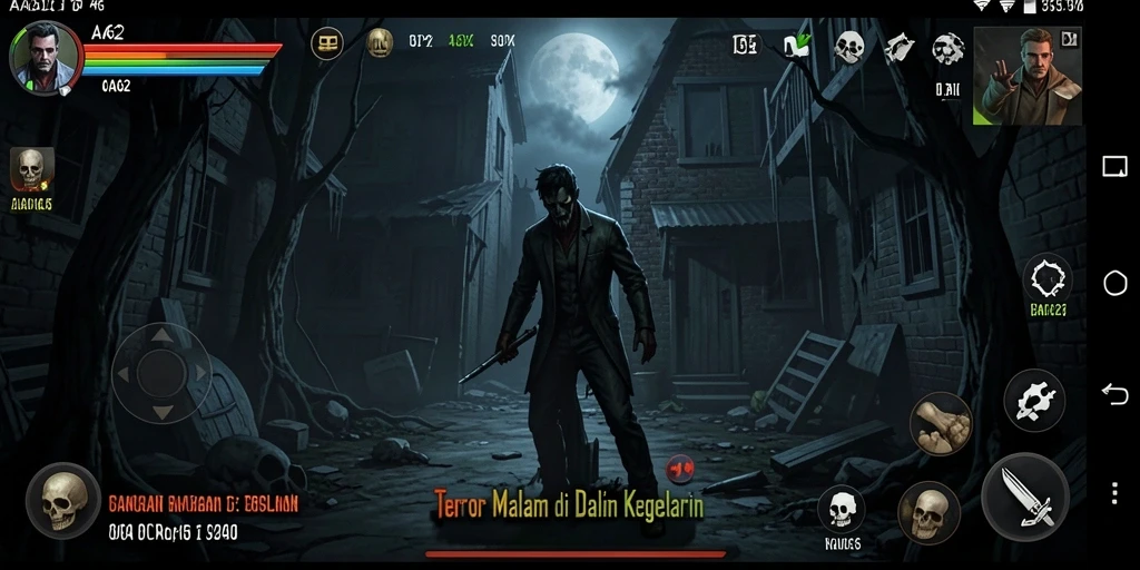 Screenshot gameplay yang menciptakan suasana horor yang mencekam dan menegangkan.