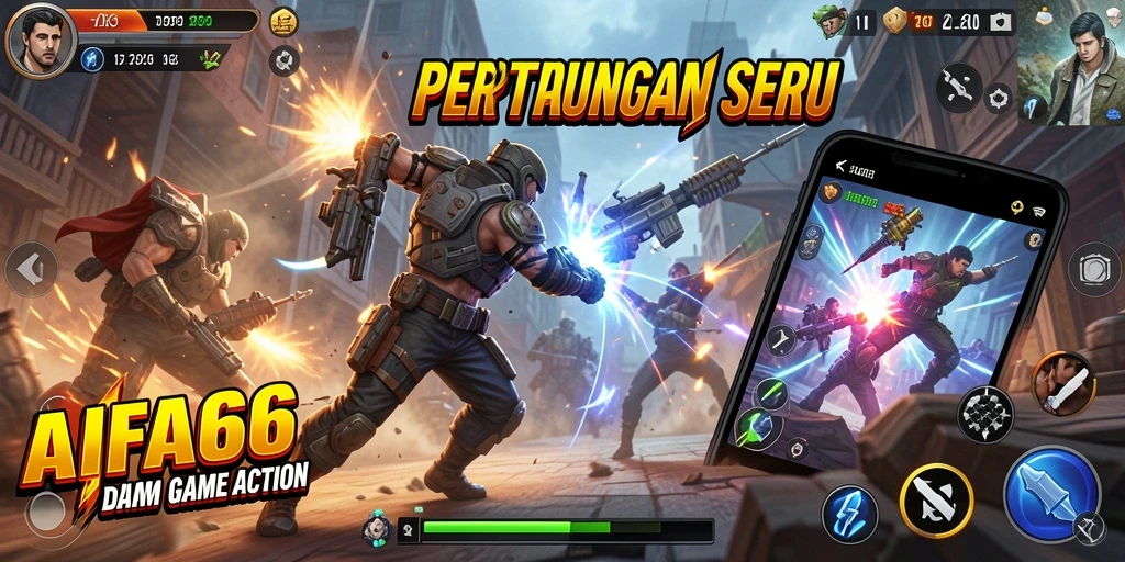 Skrinsut gameplay AIFA66 yang menampilkan aksi pertarungan yang seru.