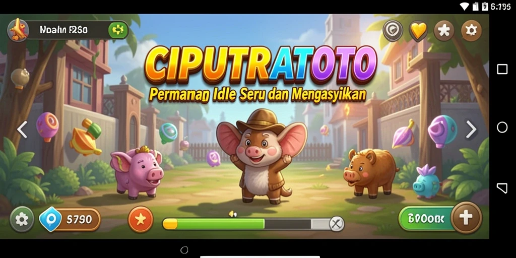 Screenshot gameplay <strong>CIPUTRATOTO</strong> yang menampilkan keseruan karakter bekerja dalam mode Idle.