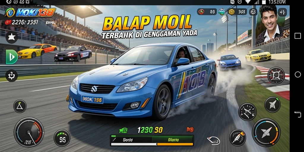 Gameplay HOKI138 yang mendebarkan dalam balapan mobil.