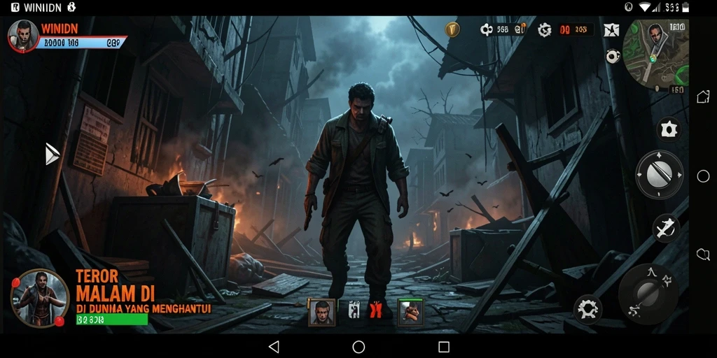 Gameplay WINIDN dengan suasana mencekam yang membuat jantung berdegup kencang.