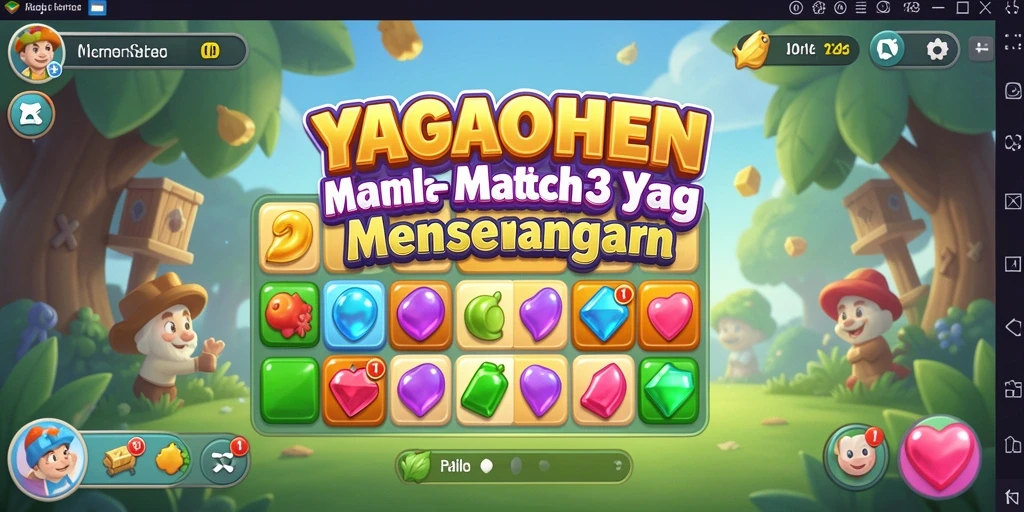 Gameplay seru YAGAOHEN dengan tantangan Match-3 yang vivid.