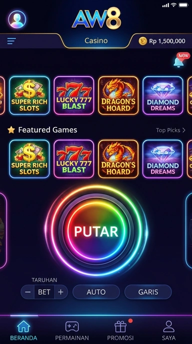 Screenshot aplikasi aw8 dengan fitur pencarian yang efisien.